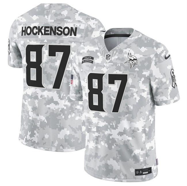 Men's Arctic Camo Minnesota Vikings #87 T.J. Hockenson 2024 F.U.S.E Salute to Service Limited Stitched Football Jersey